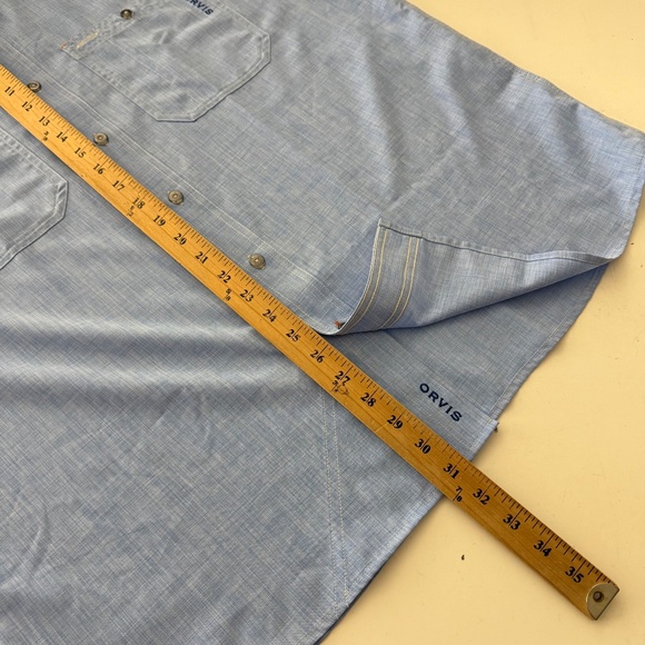 Orvis Active Fit Light Blue Lightweight Polyester Button Up Fishing Shirt Men XL - Picture 7 of 8